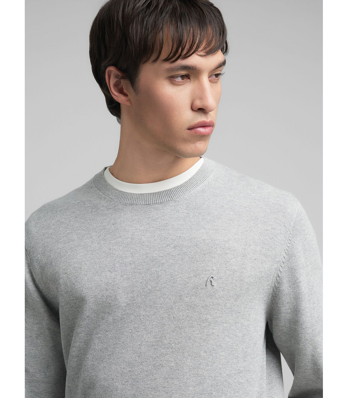 R刺しゅうコットンプルオーバー 詳細画像 メランジグレー 5